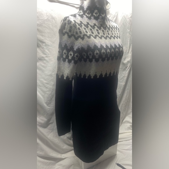 100% Merino Wool Fair Isle Sweater Dress - 34” Mini/Midi Knit Jumper - Picture 10 of 12